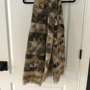 Brown Geometric Patterned Scarf